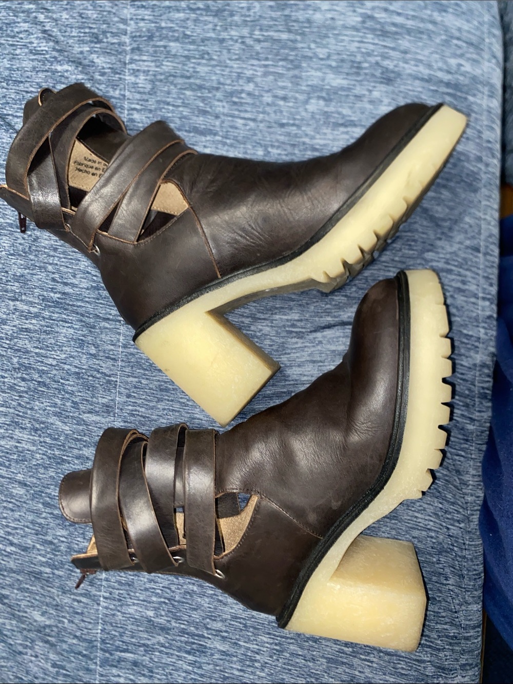 FREE PEOPLE JESSE Brown Leather Booties